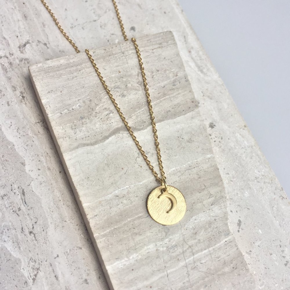 Sun & Moon Coin pendant Necklace — Gold - Picture 1 of 4